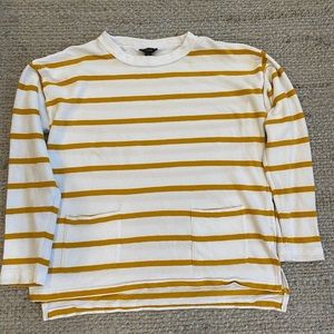 J. Crew long sleeved top/pullover - yellow stripe